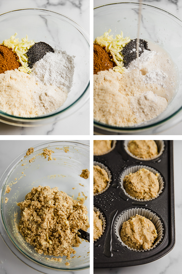 Lemon zucchini muffin process