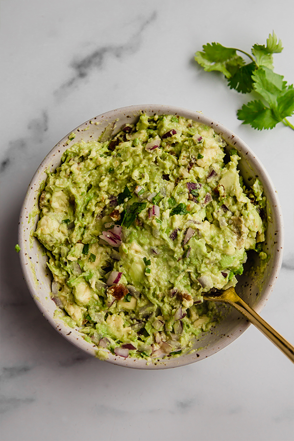 Avocado filling prepped in a bowl