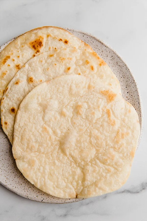 Grain free tostada shells on a plate