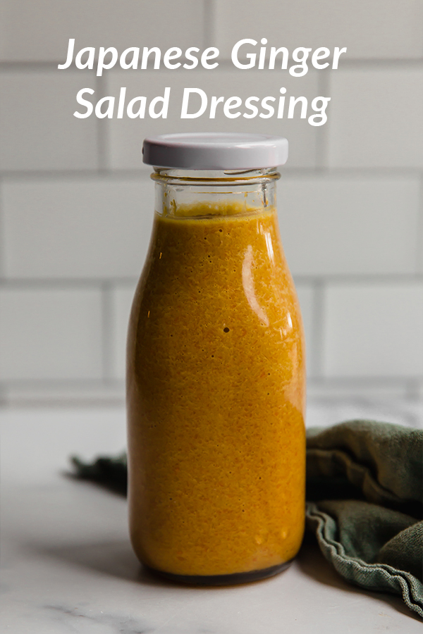 Jar labeled \"Japanese Ginger Salad Dressing.\"