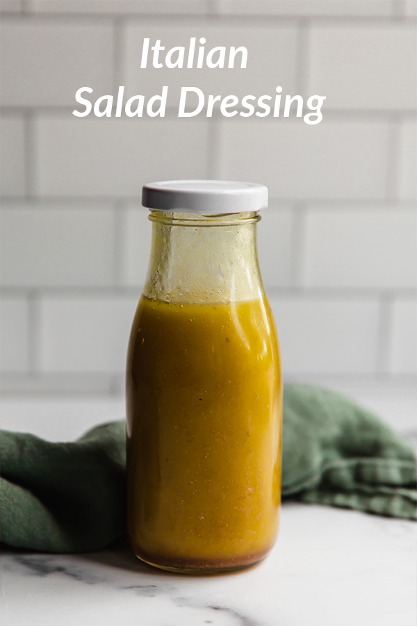 Jar labeled \"Italian Salad Dressing.\"