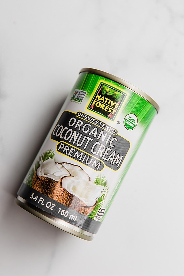 Can of Native Forest Unsweetened Organic Coconut Cream.