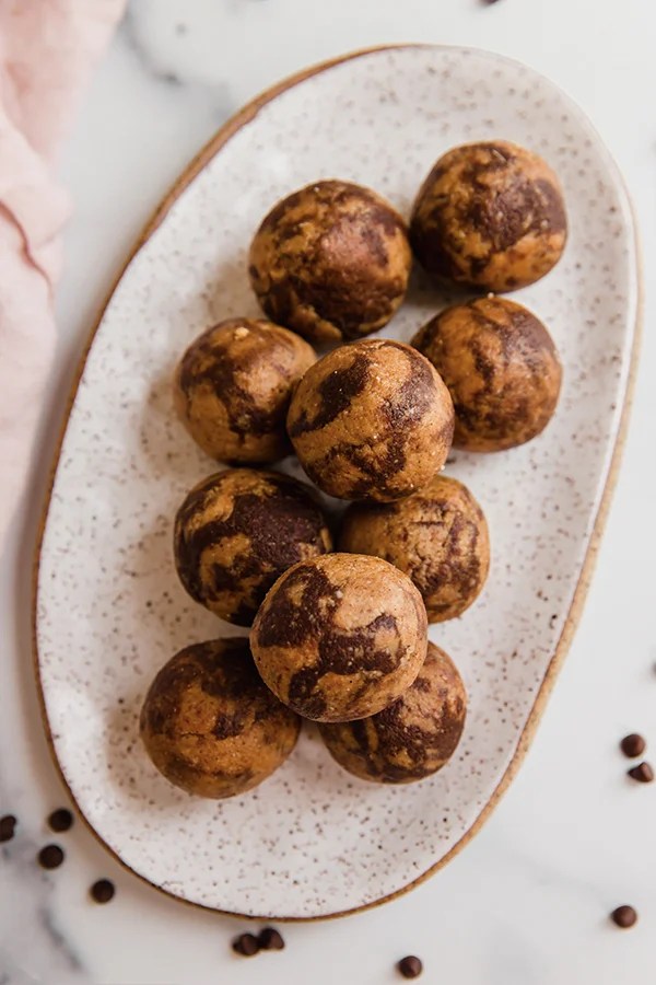 Energy bites served on plate