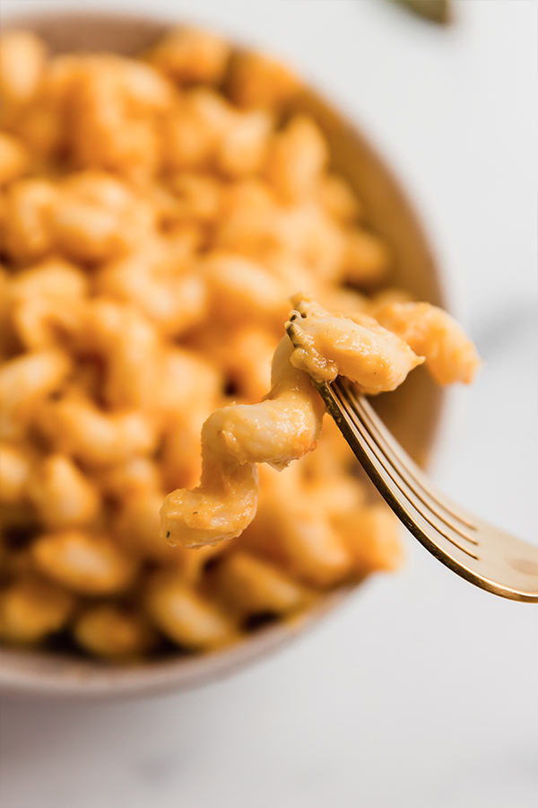A bowl of butternut squash pasta.