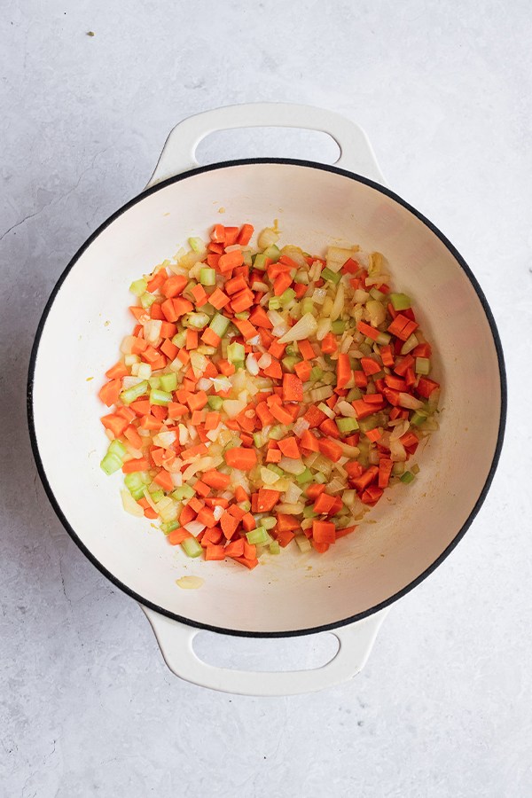 Vegetables ready to be sauted.
