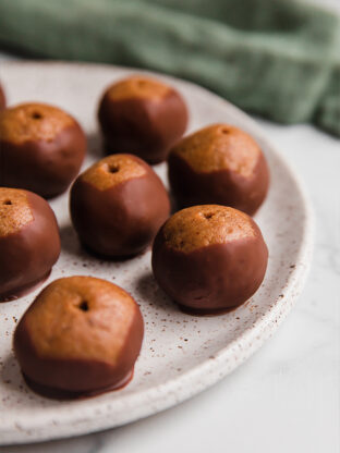 Plate of paleo buckeyes.