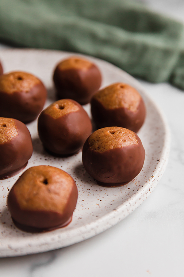 Plate of paleo buckeyes.