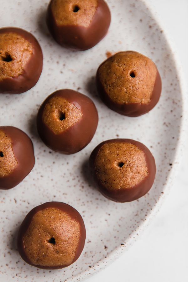 Several paleo buckeyes on a plate.