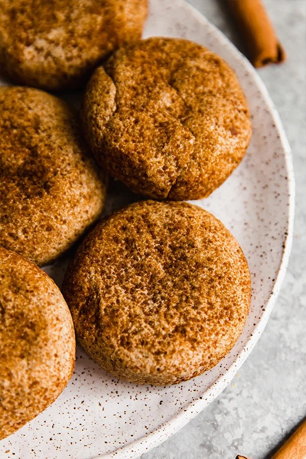 Plate of chai snickerdoodle cookies.