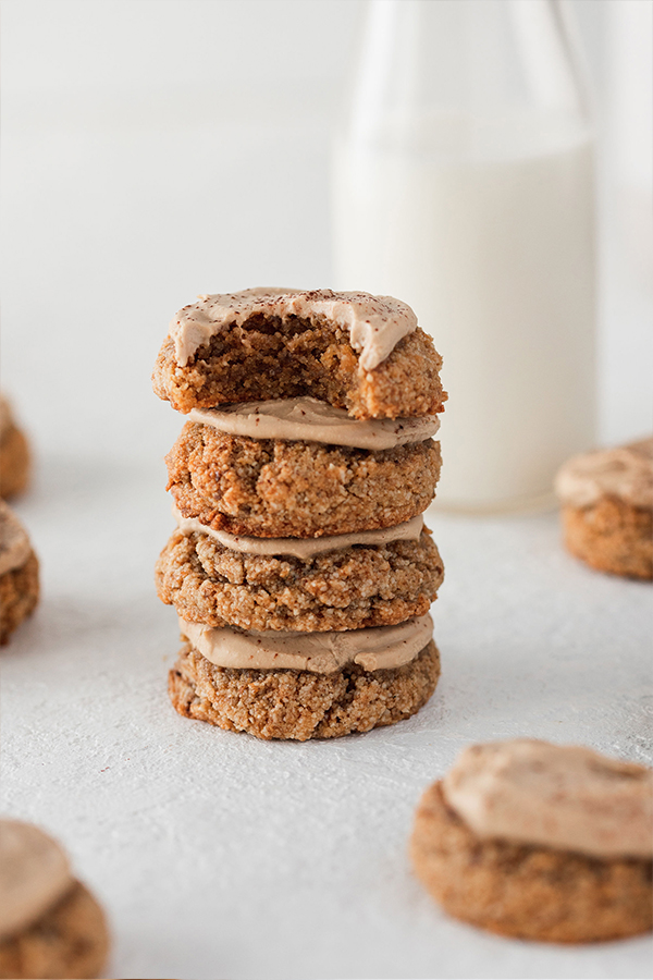 A stack of tiramisu cookies.