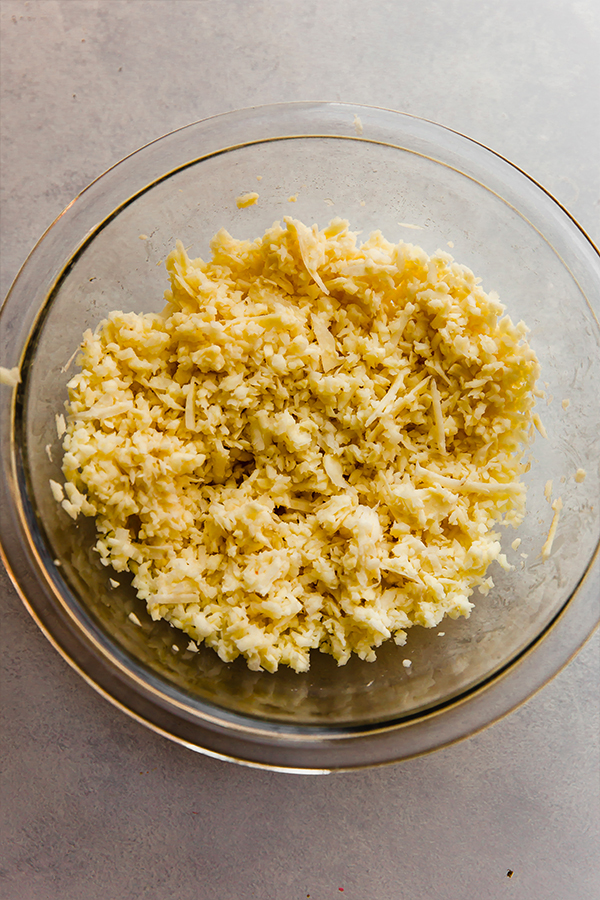 A bowl of shredded sweet potato.