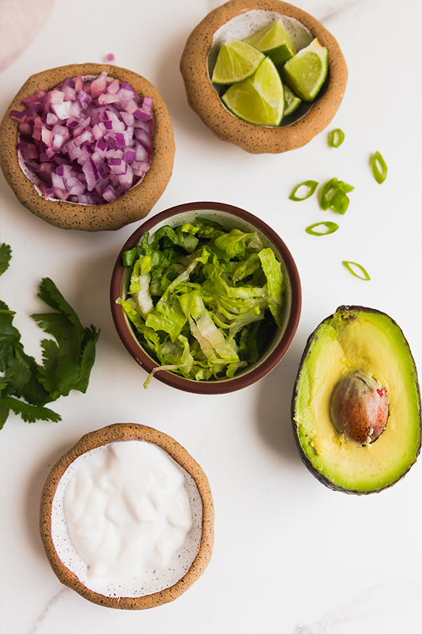 All the ingredients for mini taco cups.