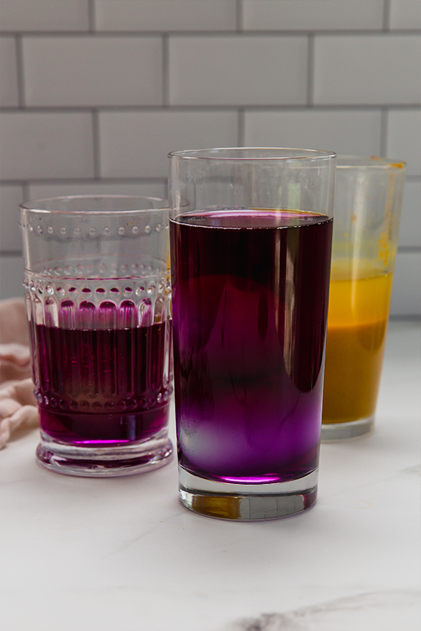 easter eggs in glasses