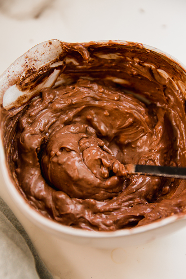 The chocolate icing for paleo chocolate cake.