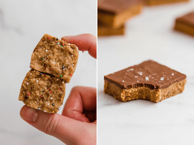 Collage of snack bars.