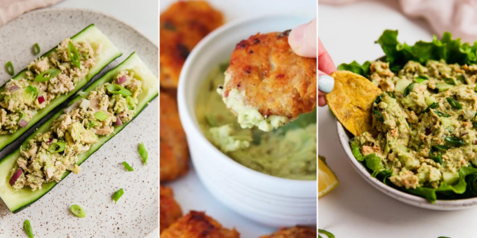 Collage of quick foods.