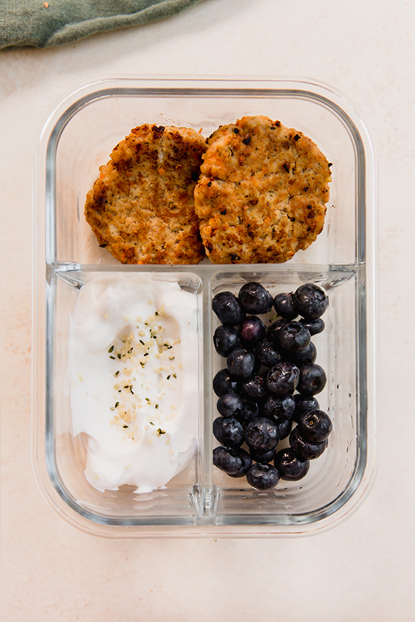 A protein breakfast box all ready to go.