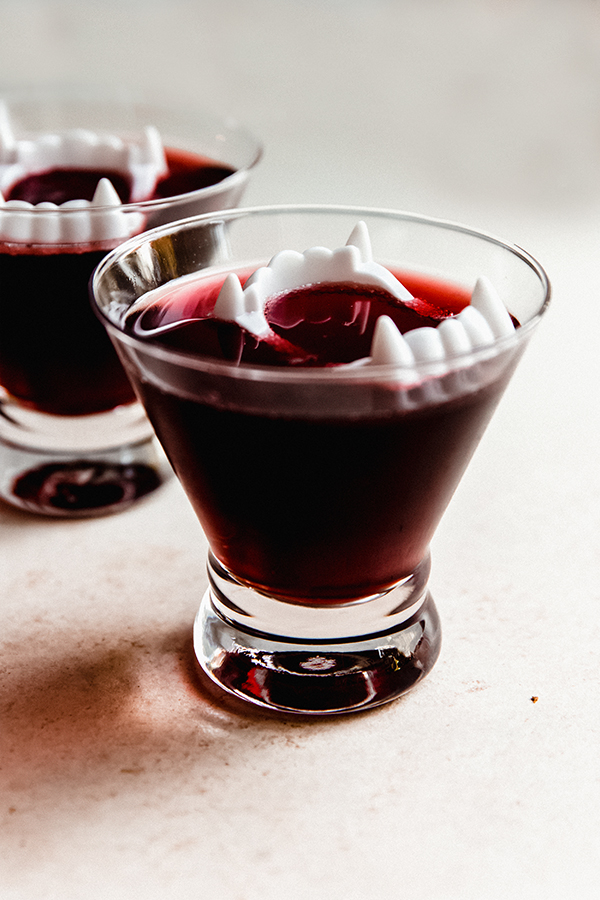 A glass of vampire mocktail.