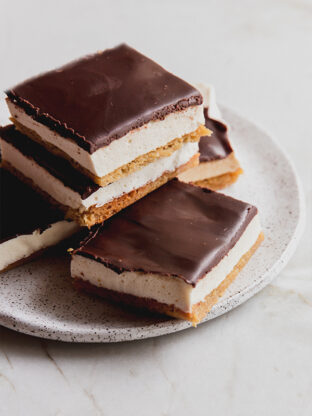 Gluten-free S'mores bars on a plate.