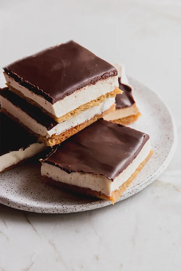Gluten-free S'mores bars on a plate.