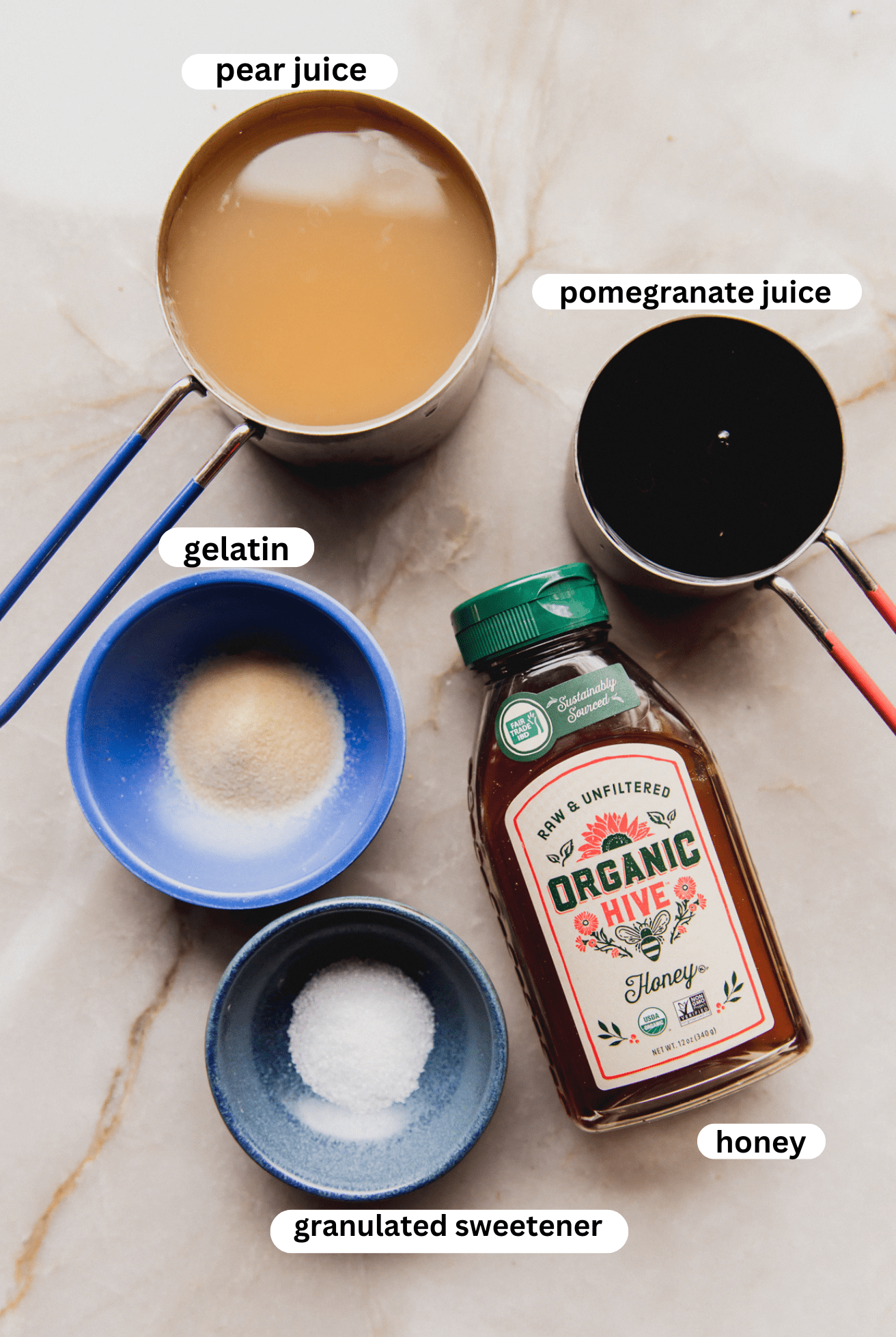 Gumdrop ingredients laid out in separate bowls.