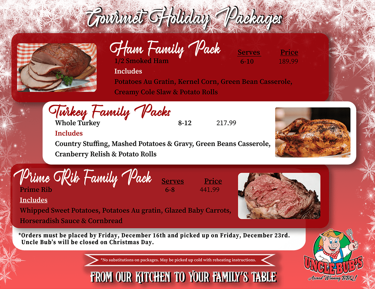 Holiday Catering Uncle Bub's