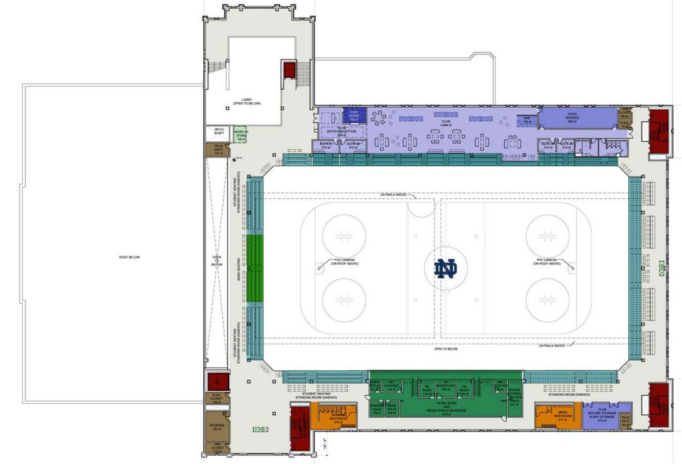 Compton Family Ice Arena Architectural Renderings Club Level Notre