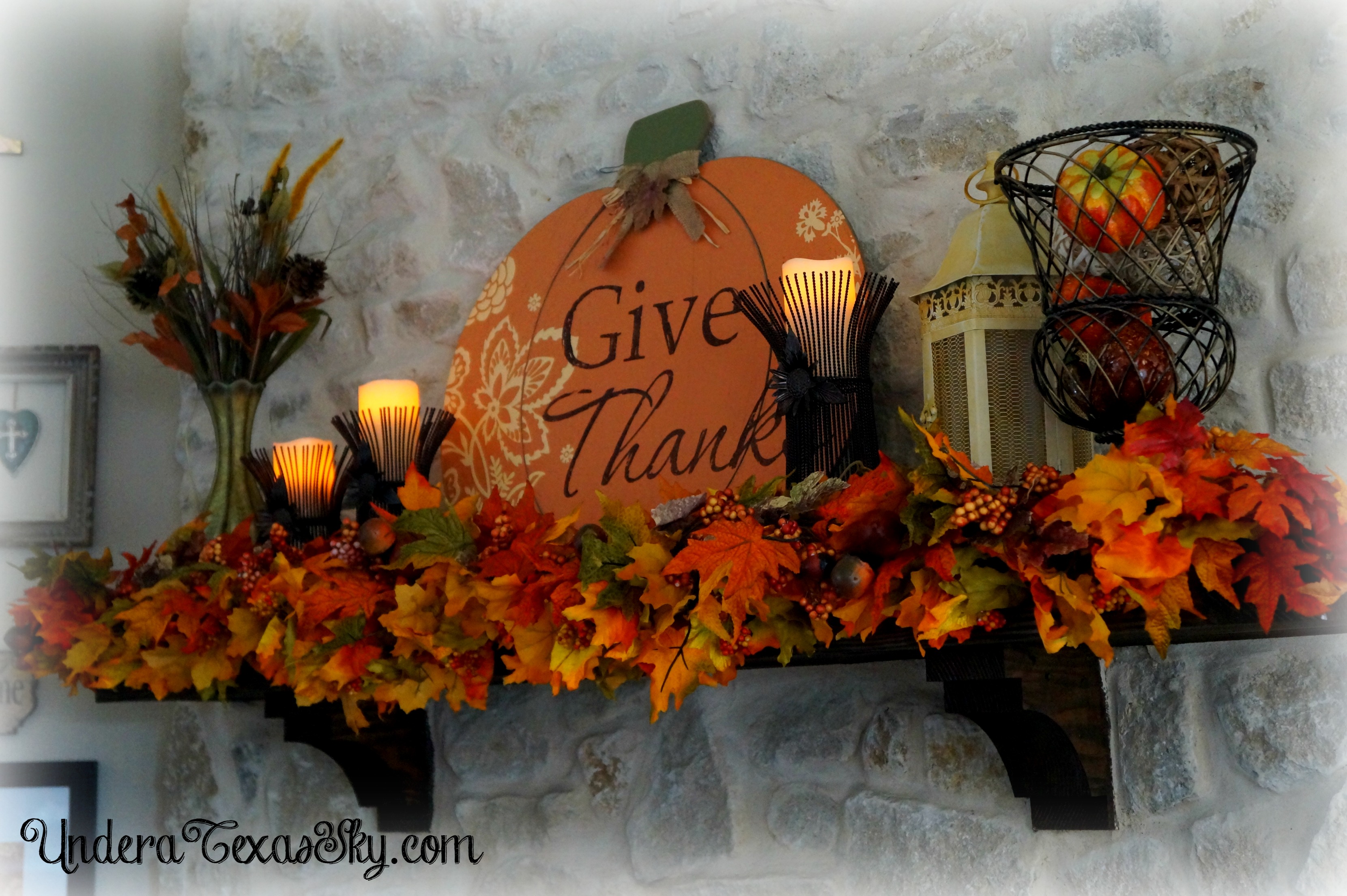 Fall Mantel Decor 2016 Under a Texas Sky