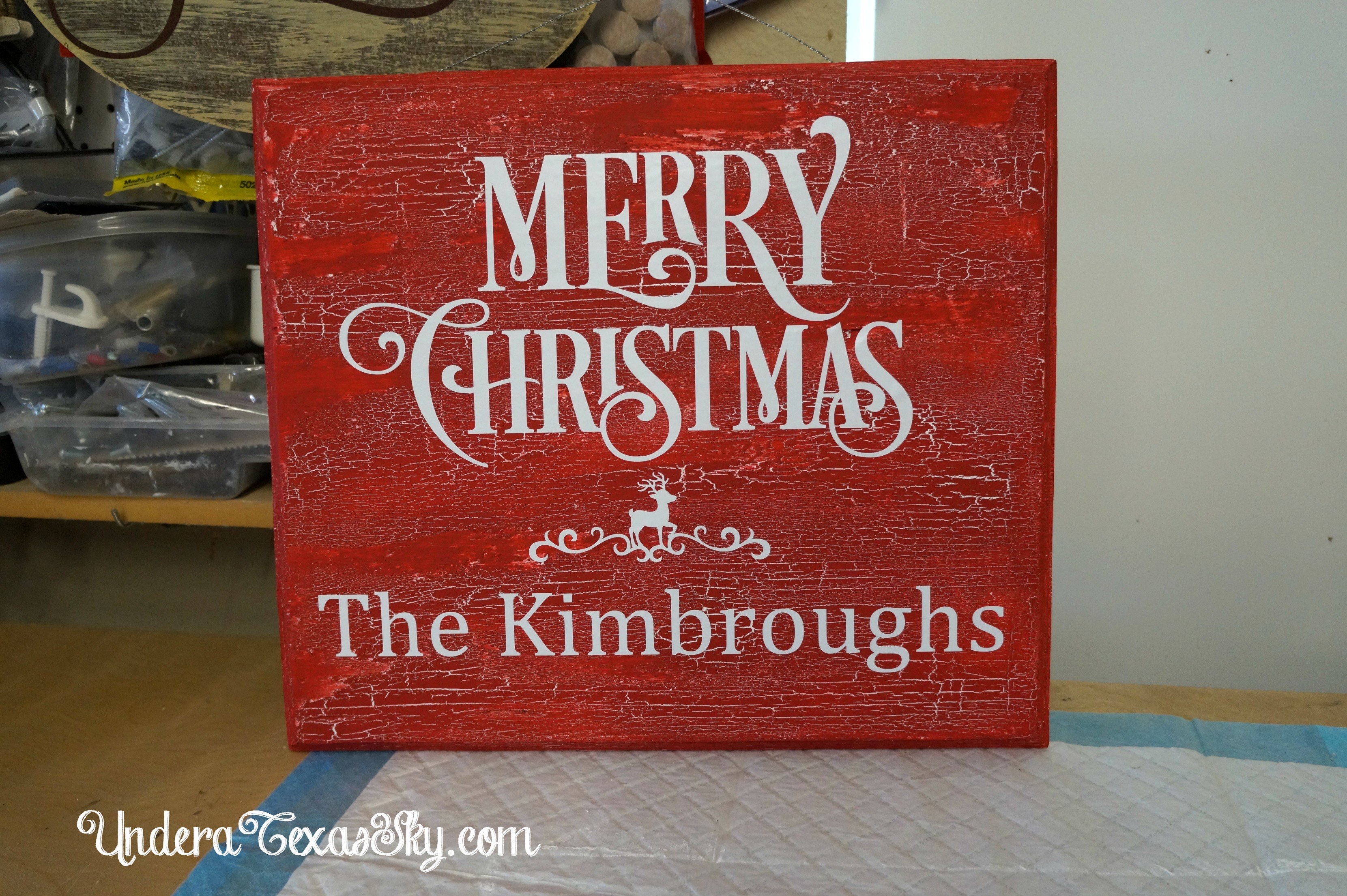 Adding Vinyl Letters to a Wood Sign Under a Texas Sky