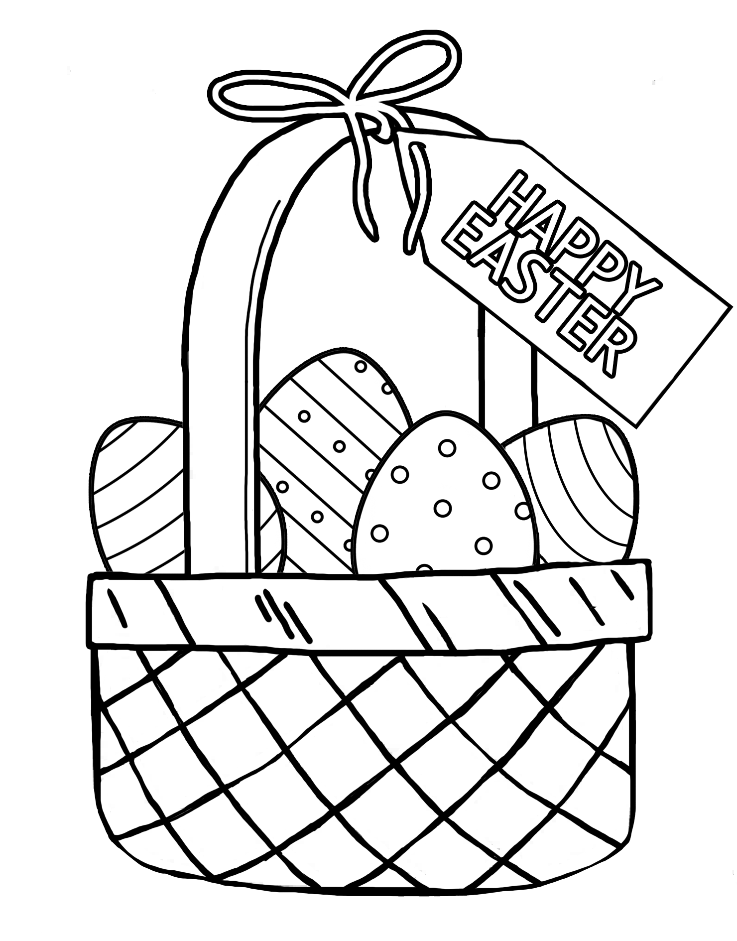 Easter Basket Coloring Pages FREE Download Underbart skapad