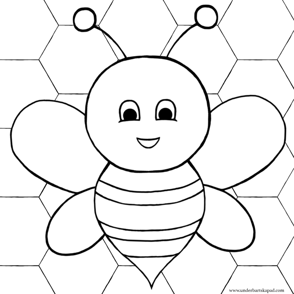 Bee Coloring Pages FREE Download Underbart skapad