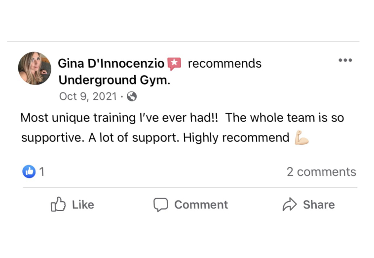 Underground Gym helps to stay fit Testimonials