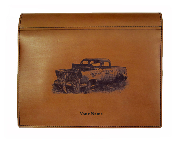 TRUCK LOG BOOK COVER OLD HOLDEN UTE - UNDERHIDE LEATHER