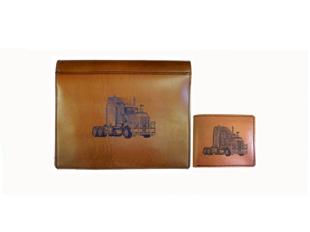 Truck Logbook Cover Kenworth T909 & Wallet UNDERHIDE LEATHER