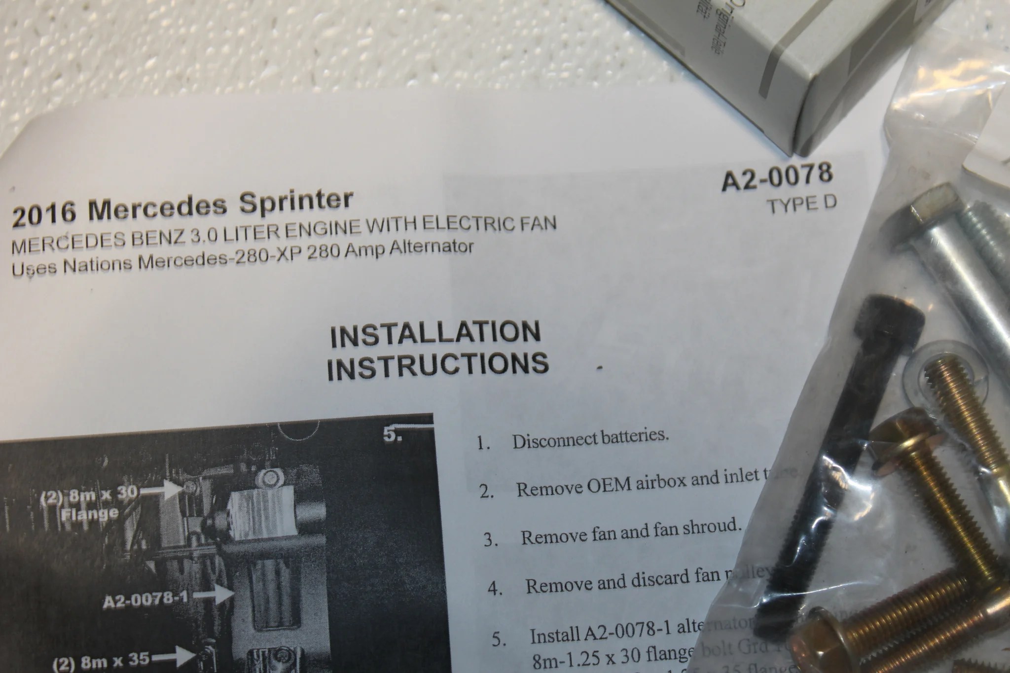 Nations 280Amp Dual Alternator Kit for 3.0L Mercedes Sprinters