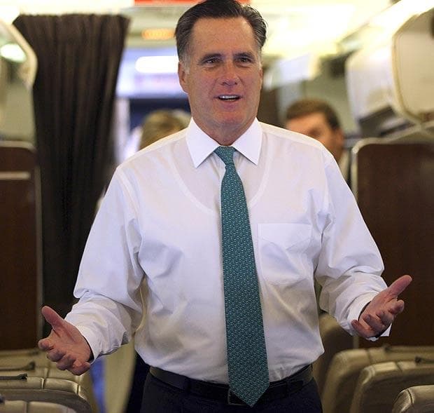 Mitt Romney's Undershirt (Temple Garment) Visible Through Dress Shirt
