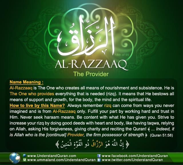And the ANSWER IS . . . ARRAZZAAQ! Understand AlQur'an Academy