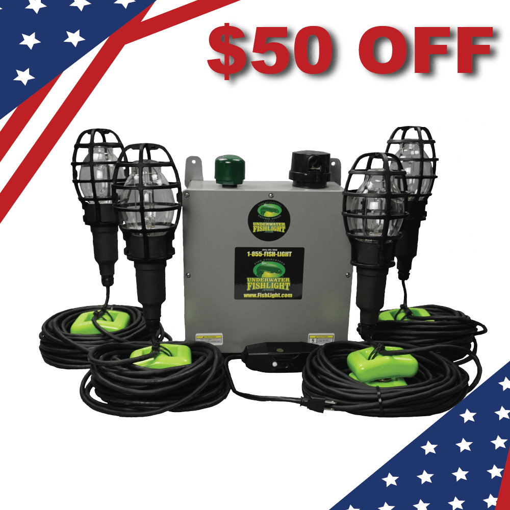 Classic Quad Fish Light For Docks Underwater Fish Light