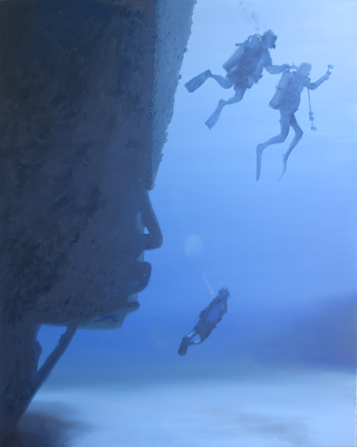 Scuba Diver Oil Paintings by Marine Life Artist Donna S. Schaffer