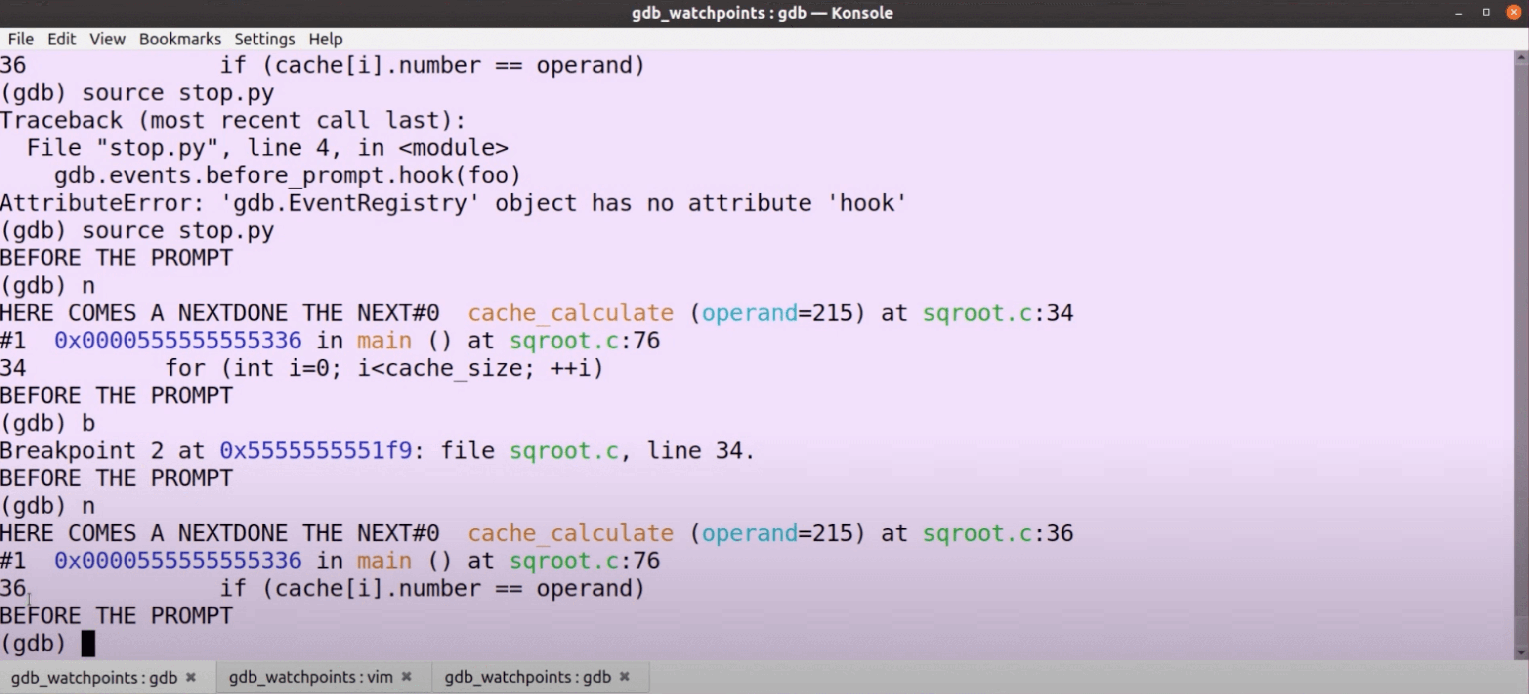How to use the GDB command hook? Time Travel Debugging for C/C++ and