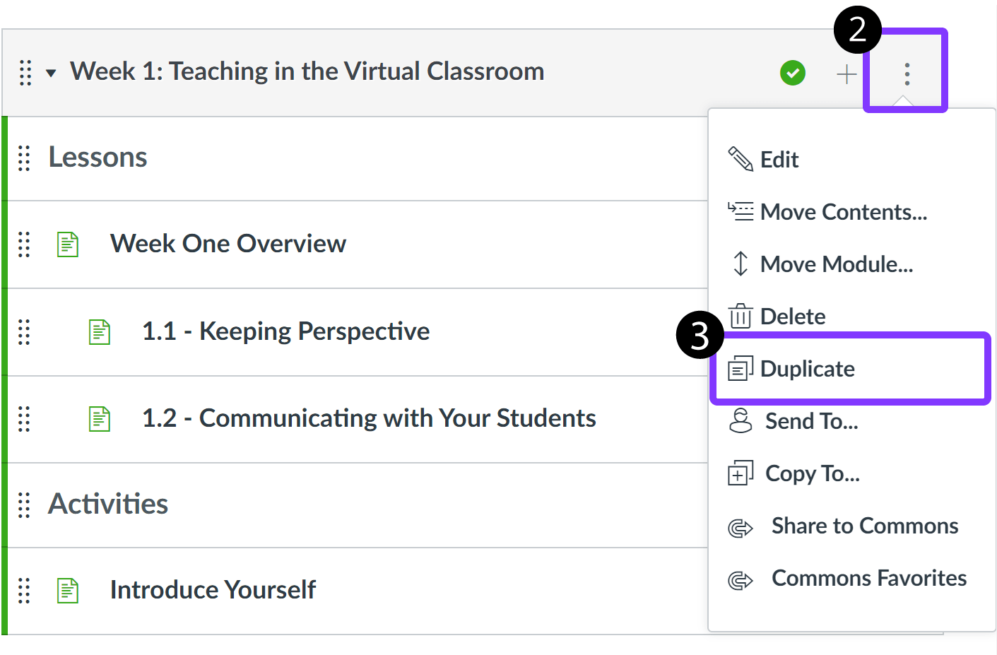 Duplicate a Canvas Module Instructor Knowledge Base