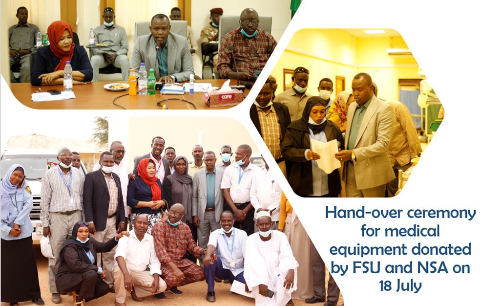 UNFSU and NSA of UNAMID handover medical equipment purchased through