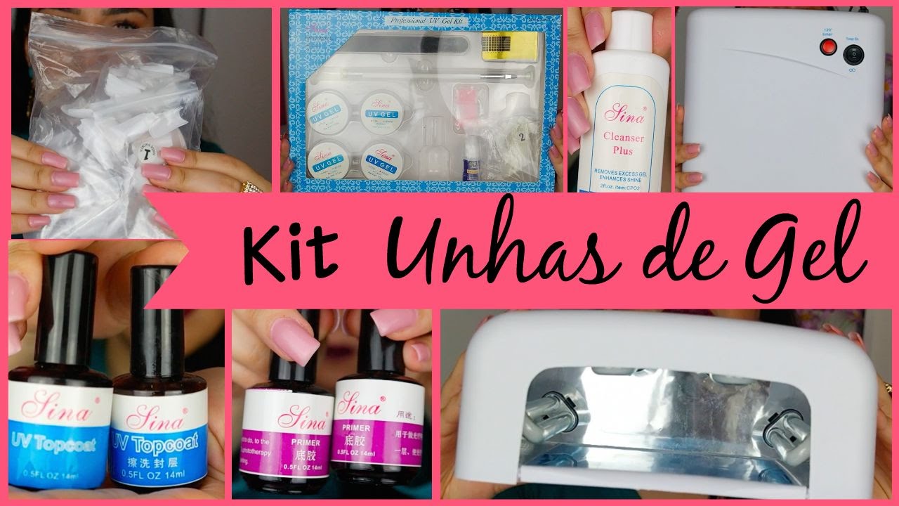 Kit unhas de gel, unhas grandes em duas horas