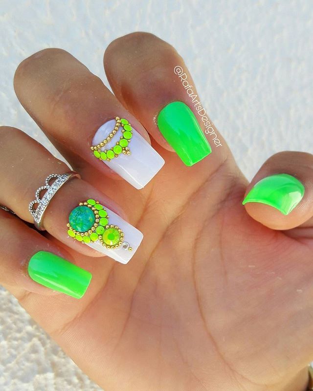 UNHAS DECORADAS NEON 2020 → Tendência, Dicas, MUITAS FOTOS