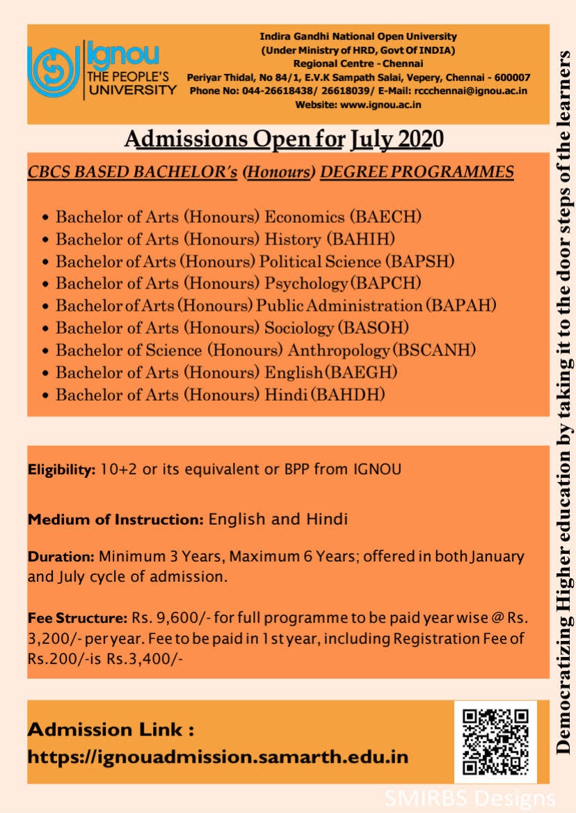 Courses in IGNOU JULY 2020 United Professional Associations (UNIPRO)