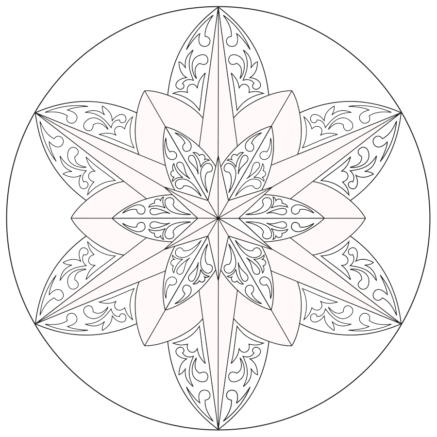 Farveterapi med Mandalas malebøger. Cirkelrunde mønstre