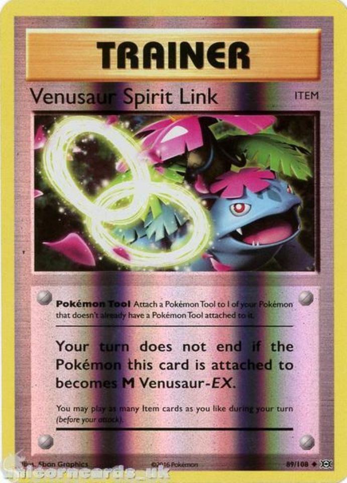 Venusaur Spirit Link 89/108 Evolutions Reverse Holo Mint Pokemon