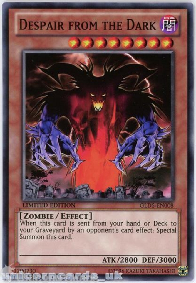 GLD5EN008 Despair from the Dark Limited Edition Mint YuGiOh Card Unicorn Cards YuGiOh