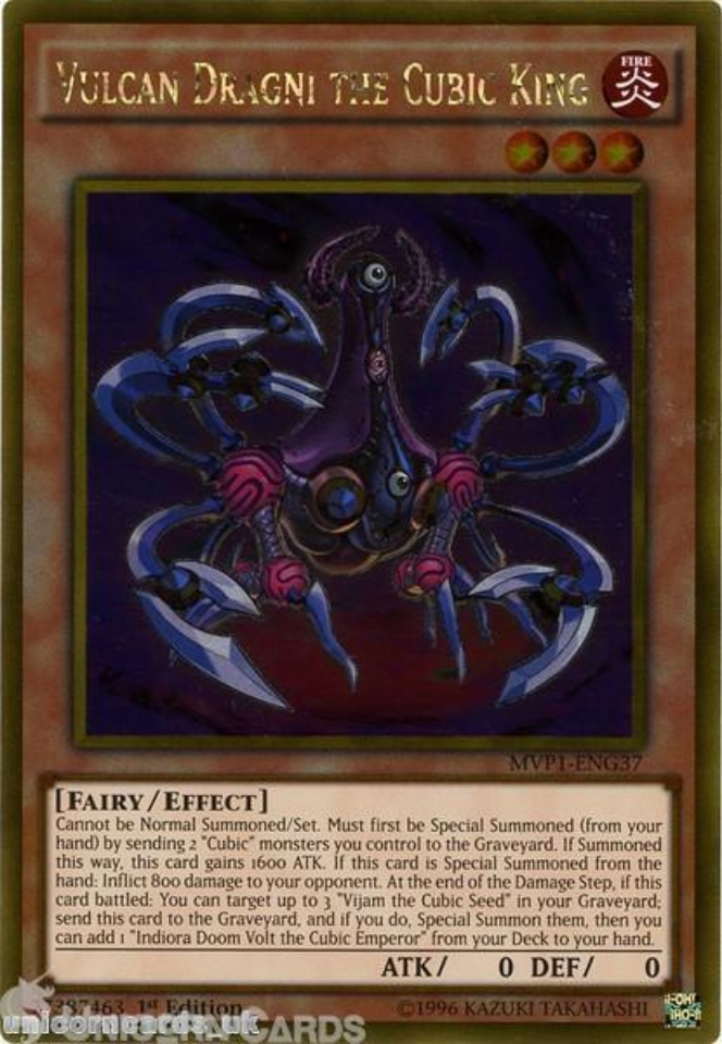 MVP1ENG37 Vulcan Dragni the Cubic King Gold Rare 1st Edition Mint