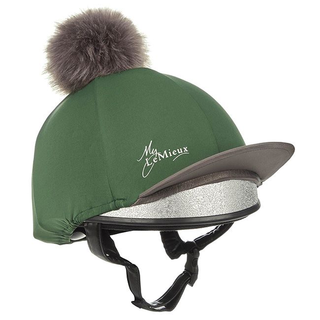 LeMieux PomPom Hat Silk Hunter Green Unicorn Tack